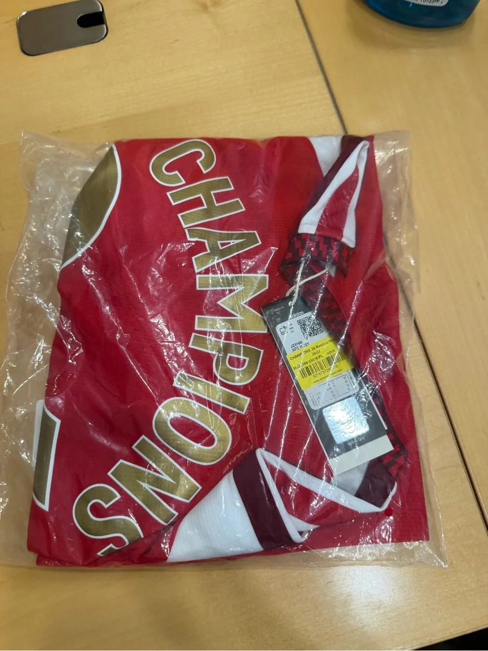 Arsenal Authentic Adidas Red and White Men’s Champions 26 Soccer Jersey